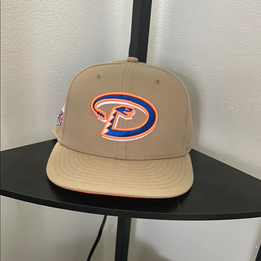 Diamondbacks Tan Baseball Cap with Blue and Orange Logo